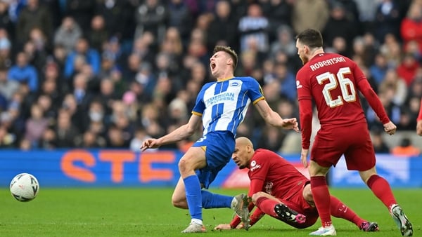 Evan Ferguson limped off against Liverpool