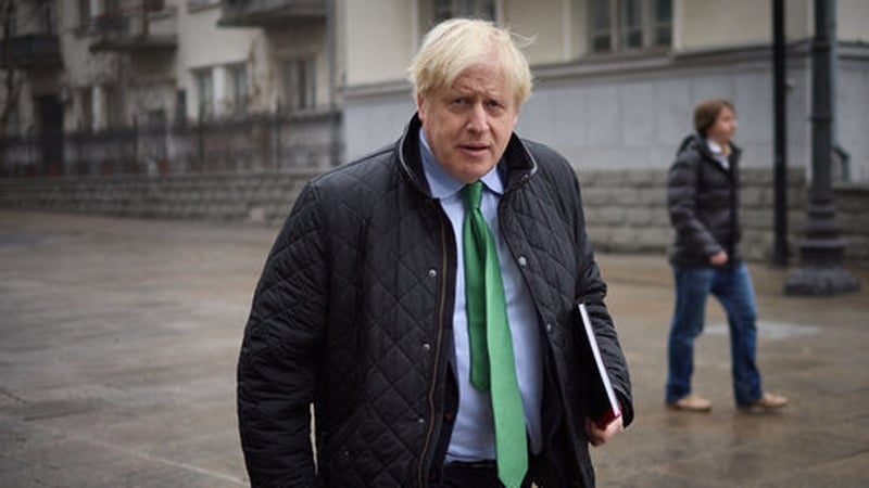 Former UK prime minister Boris Johnson arriving for a meeting with Ukrainian President Volodymr Zelensky in Kyiv