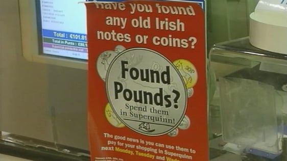 Superquinn takes old coins, 2003.