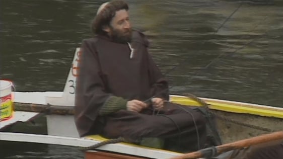A participant in the sixth Bandon River Raft Run, County Cork in 1993.
