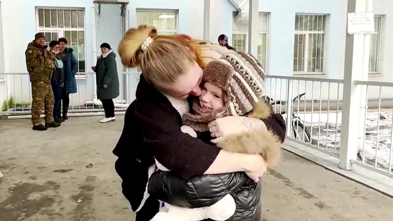 Police drove Arina to a nearby city to be reunited with her mother