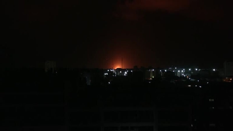 The Israeli military said its air strikes targeted rocket and weapon production sites used by Hamas