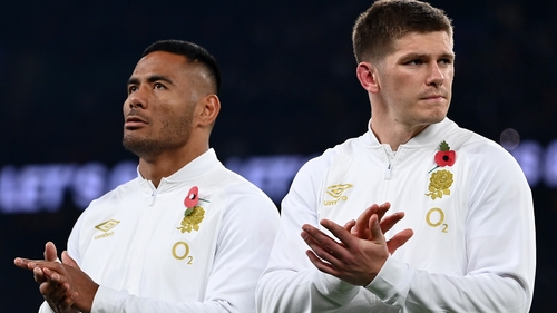 Manu Tuilagi (L) and Owen Farrell