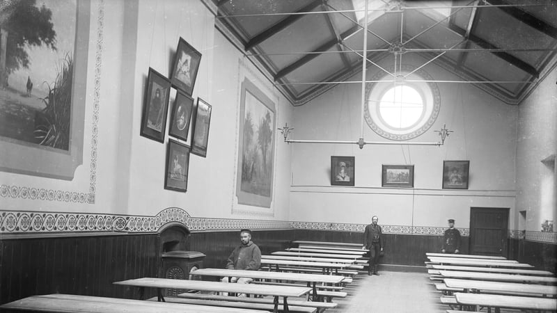 The interior of the 
Waterford District Lunatic Asylum circa 1880s. Photo: Poole Collection/National Library of Ireland