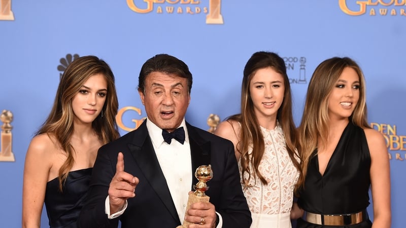 Sylvester Stallone, Sistine Rose Stallone, Sophia Rose Stallone, Scarlet Rose Stallone (Photo by Michael Buckner/Variety/Penske Media via Getty Images)