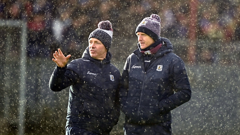 Henry Shefflin with Galway selector Kevin Lally at last month's Walsh Cup clash with Westmeath