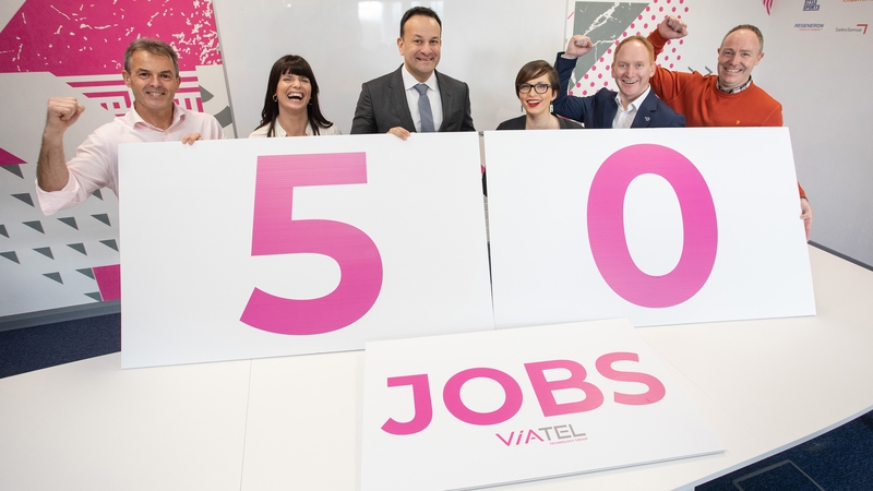 Paul Rellis, CEO of Viatel, Gina Laverty, CFO, Taoiseach Leo Varadkar, Eilish O'Connor, CTO, Damien McCann, Director of Sales and Marketing and Declan Campbell, COO of Viatel Technology Group