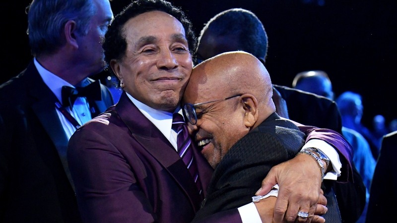 (L-R) Smokey Robinson and Berry Gordy at the LA Convention Center on Friday night