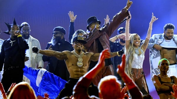 : Performers such as LL Cool J, Flavor Flav, Busta Rhymes, Lil Uzi Vert, Nelly, Spliff Star, Queen Latifah, Ice-T, Chuck D, Joseph Simmons, Darryl McDaniels, Grandmaster Flash, and Black Thought celebrate hip hop at the 65th Grammy Awards