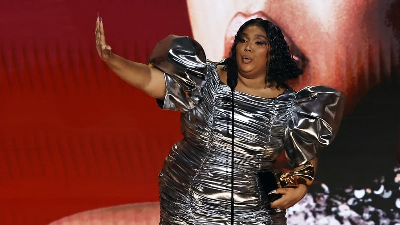 Lizzo accepts the Record Of The Year award for About Damn Time