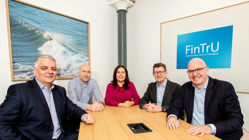 (L-r) Mel Chittock Interim CEO Invest NI, Steven Murtland FinTrU CFO, Kathleen McDermott FinTrU Executive Director, Greg McCann FinTrU Executive Director and Darragh McCarthy Founder & CEO of FinTrU