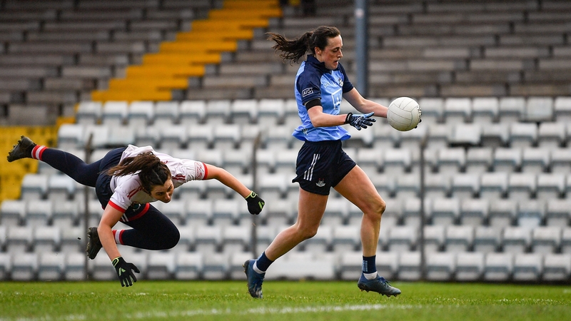 Hannah Tyrrell goes past the tackle of Cork goalkeeper Meabh O'Sullivan