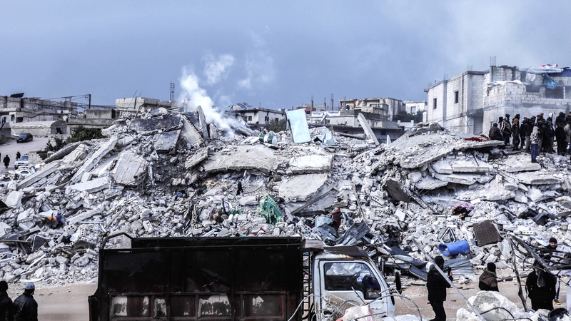 The earthquake damaged buildings across Syria