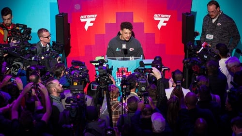 Patrick Mahomes meets the media ahead of the Super Bowl