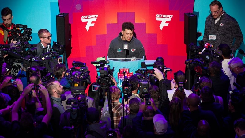 Patrick Mahomes meets the media ahead of the Super Bowl