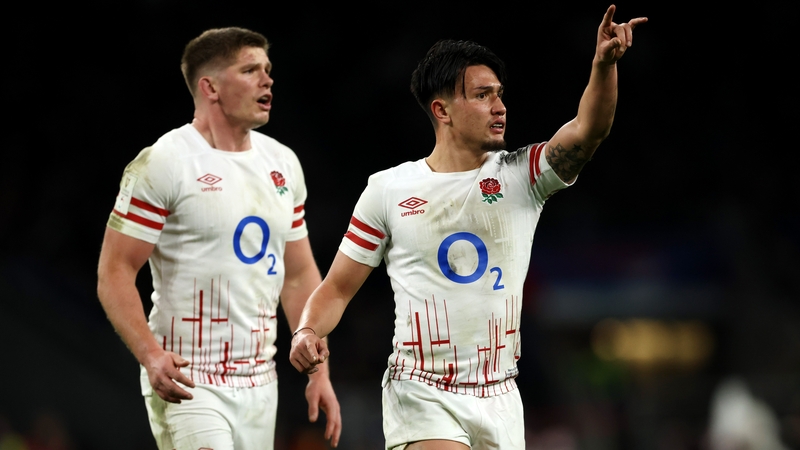 Owen Farrell (L) moves to out-half, with Marcus Smith (R) dropping to the bench
