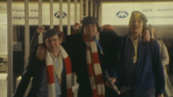 Welsh Rugby Fans arrive in Ireland ahead of game at Lansdowne Road.