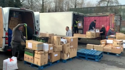 Three tonnes of aid were donated to the Turkish embassy in Dublin
