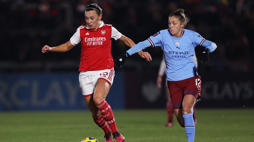 Katie McCabe in action in the Continental Cup semi-final