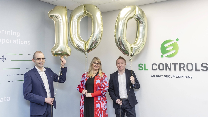 SL Controls' Commercial Director Darragh McMorrow, Director of People & Culture Shauna Ryan and CEO Keith Moran