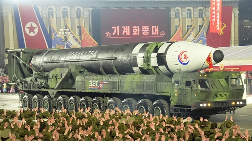 North Korea held the parade in Pyongyang to mark the 75th anniversary of the founding of its army