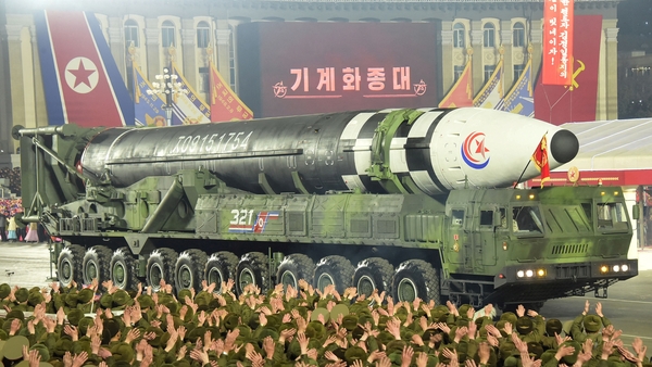 North Korea held the parade in Pyongyang to mark the 75th anniversary of the founding of its army