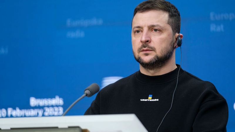 Volodymyr Zelensky made the comments at a news conference in Brussels