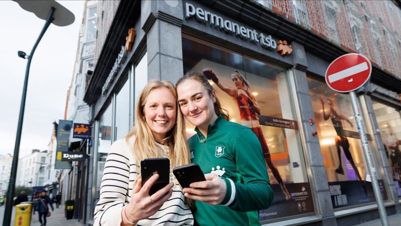 Olympic Champion Kellie Harrington and wife Mandy Loughlin at the launch of Permanent TSB's joint digital current account