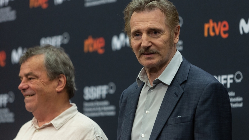 Neil Jordan and Liam Neeson promoting Marlowe