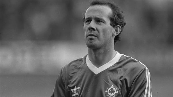 Liam Brady playing for Ireland in 1987