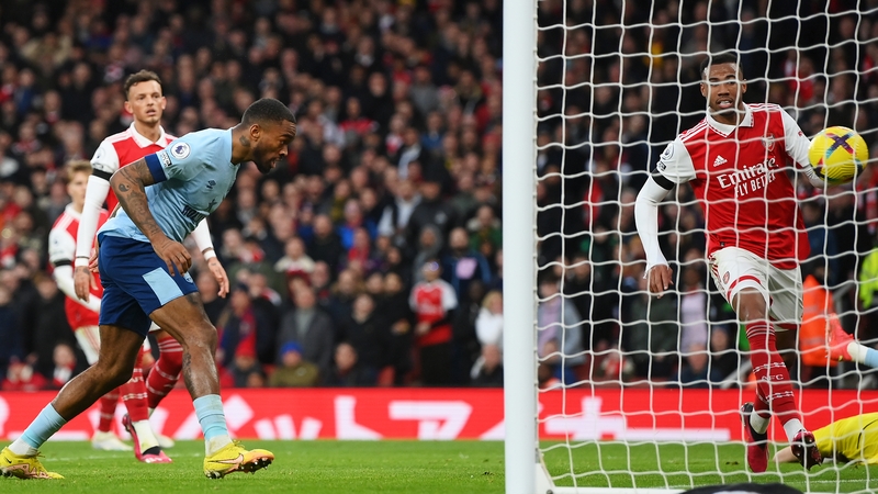 Ivan Toney heads home the controversial equaliser