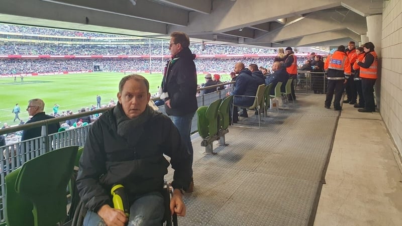There were a number of empty wheelchair-accessible seats at the Aviva Stadium yesterday (Pic: Philip Quinlin)