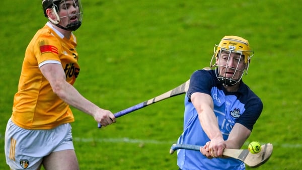 Dublin's Eoghan O'Donnell is tackled by Gerard Walsh of Antrim