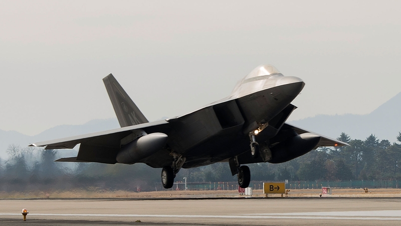 A US F-22 jet downed a 'high-altitude airborne object' over Canada (File image)