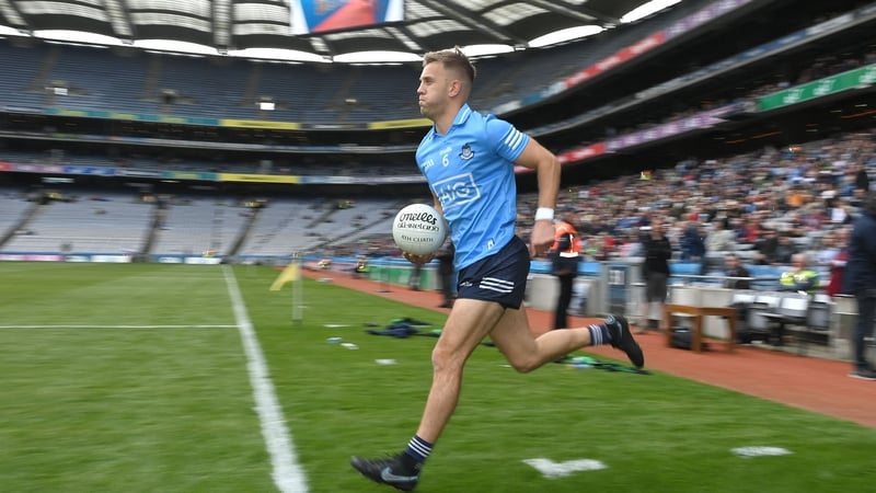 Jonny Cooper leading out the Dubs at Croke Park