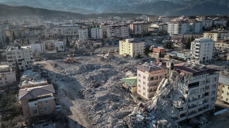 Destroyed buildings in Nurdagi, Turkey