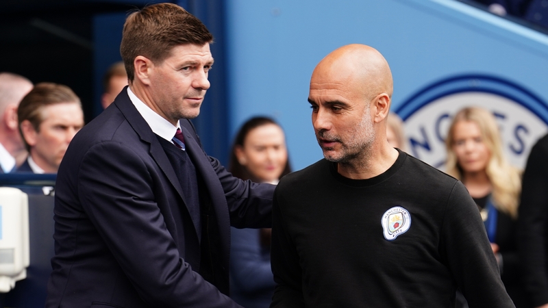 Steven Gerrard and Pep Guardiola