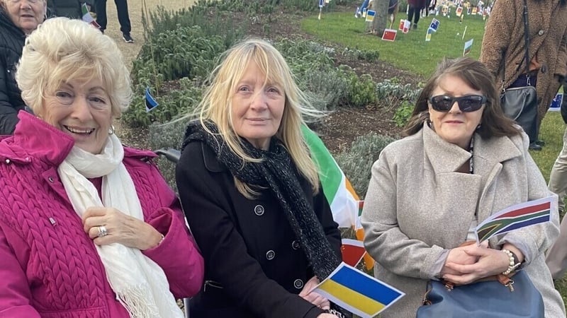 Olivia Doyle, Ann Carberry and Catherine Ormond at the rally in Ballyfermot