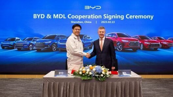 Patrick Finnegan, CEO of MDL and Michael Shu, General
Manager and Managing Director, BYD Europe