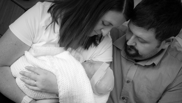 Breda and David Hunt with baby Cian