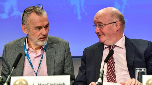 Larry McCarthy, the current President of the GAA, with John Horan, the man he succeeded in 2021