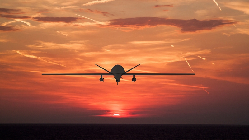 There has been concern over the use of AI-guided drones (File pic)