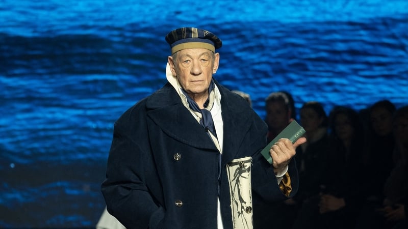 The imposing actor opened last night's S.S. Daley show in London, reciting a poem while on the runway. Photo: Getty