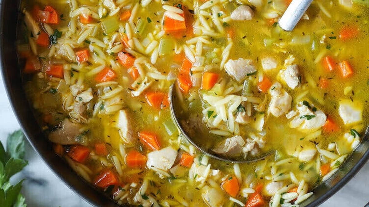 Neven's Recipes - Poached Chicken and Orzo Soup