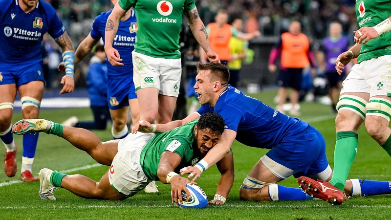 Bundee Aki saw a second half try ruled out following a knock-on