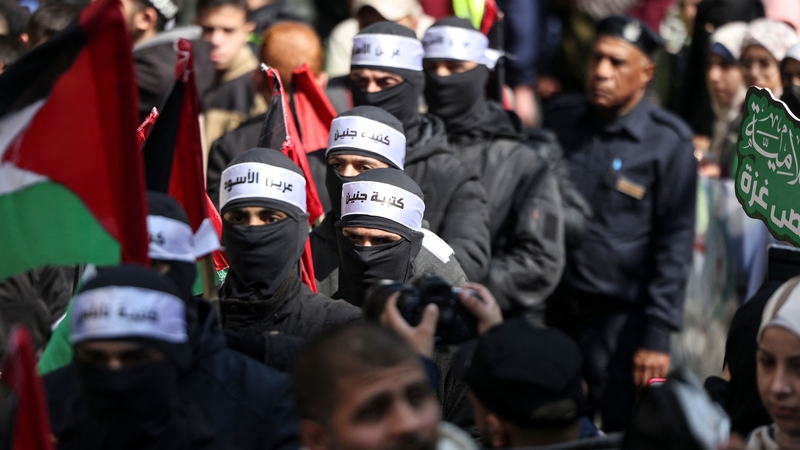 University students demonstrate in Gaza in support of the West Bank