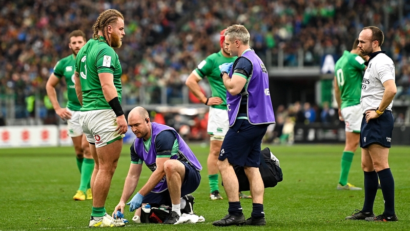 Finlay Bealham twisted his knee late in the first half of the win over Italy