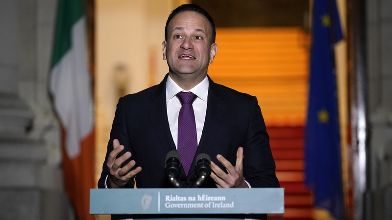 Leo Varadkar addresses the media at Government Buildings in Dublin
