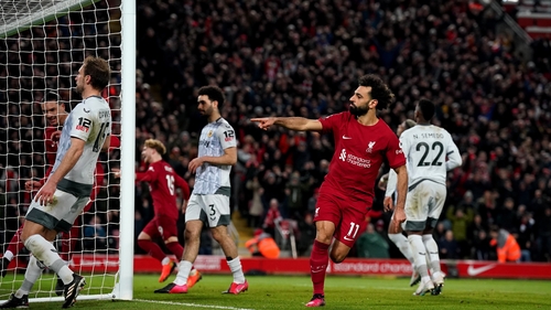 Mohamed Salah celebrates