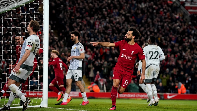 Mohamed Salah celebrates